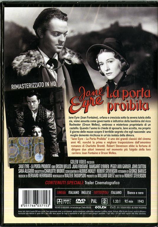 Jane Eyre. La porta proibita (DVD) di Robert Stevenson - DVD - 2