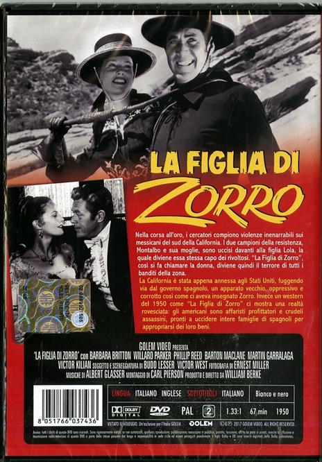 La figlia di Zorro (DVD) di William Berke - DVD - 2