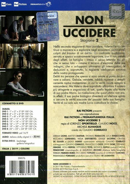 Non uccidere. Stagione 2. Serie TV ita (6 DVD) di Giuseppe Gagliardi - DVD - 2