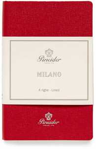 Cartoleria Taccuino Pineider, Notes Milano, 96F, 80G, Rosso Bordo Argento - 9 x 14 cm Pineider