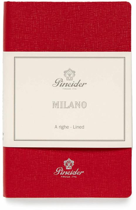 Taccuino Pineider, Notes Milano, 96F, 80G, Rosso Bordo Argento - 9 x 14 cm