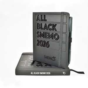 Cartoleria Agenda Smemo 2025-26, 12 mesi, All Blak, giornaliera Smemoranda