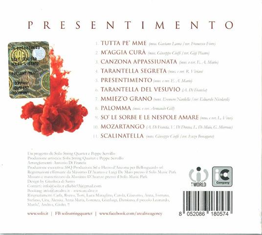 Presentimento - CD Audio di Peppe Servillo,Solis Quartet - 2