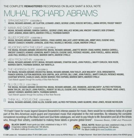 The Complete Remastered Recordings on Black Saint & Soul Note - CD Audio di Muhal Richard Abrams - 2