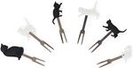 Set Of 6 Aperitif Forks - Meow - Kitty