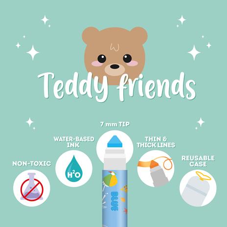 Set 12 pezzi pennarelli Marcatori Legami - Teddy Friends - Teddy Bear - 4