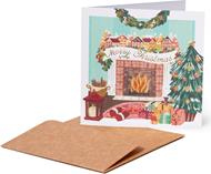 Biglietto di Auguri Piccolo - Camino Natalizio