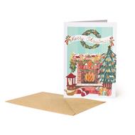 Christmas Biglietto Auguris - 11,5X17 - Fireplace