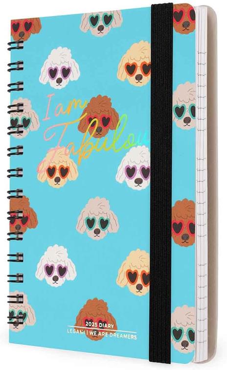 Agenda settimanale spiralata Legami 12 Mesi - 2025  - Small Weekly Spiral Bound Diary - Sky Blue Dogs - 4