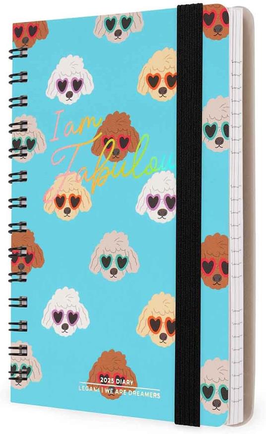 Agenda settimanale spiralata Legami 12 Mesi - 2025  - Small Weekly Spiral Bound Diary - Sky Blue Dogs - 4