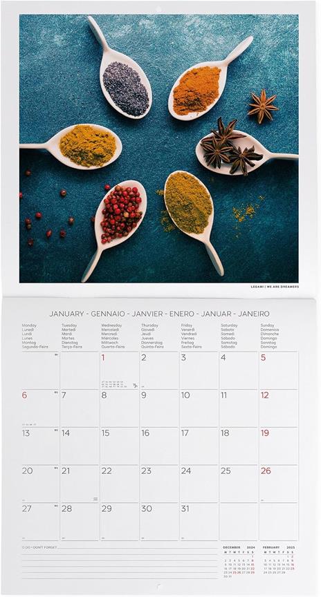 Calendario da Muro 2025 Legami - Herbs & Spices - 30 x 29 - 2