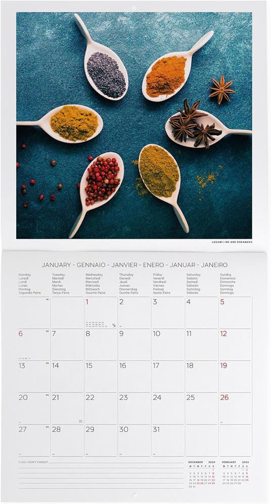 Calendario da Muro 2025 Legami - Herbs & Spices - 30 x 29 - 2