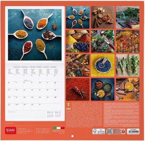 Calendario da Muro 2025 Legami - Herbs & Spices - 30 x 29 - 3