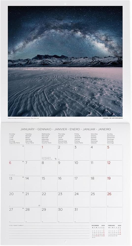Calendario da Muro 2025 Legami - Planet Earth - 30 x 29 - 2