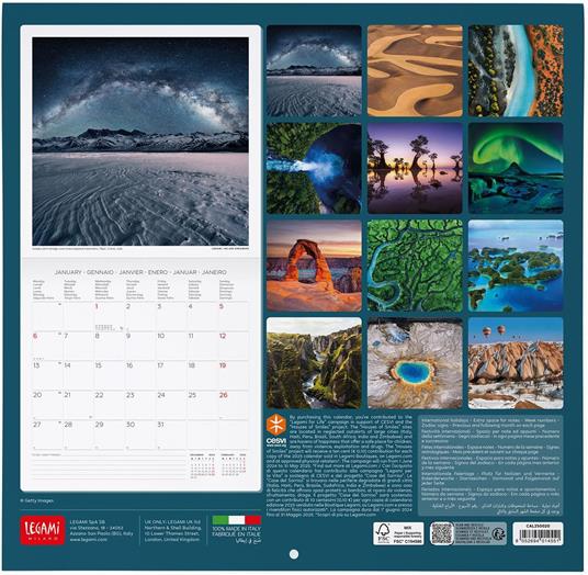 Calendario da Muro 2025 Legami - Planet Earth - 30 x 29 - 3
