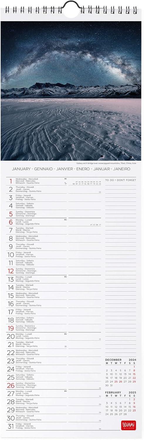 Calendario da Muro 2025 Legami - Planet Earth - 16 x 49 - 2