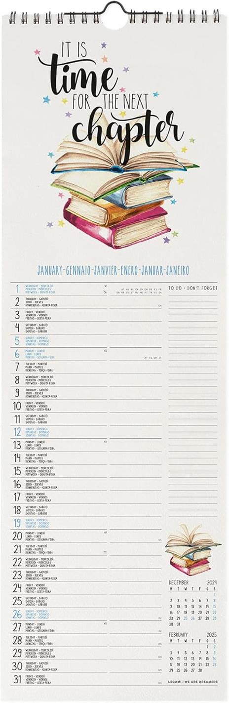 Calendario da Muro 2025 Legami - Aphorisms - 16 x 49 - 2