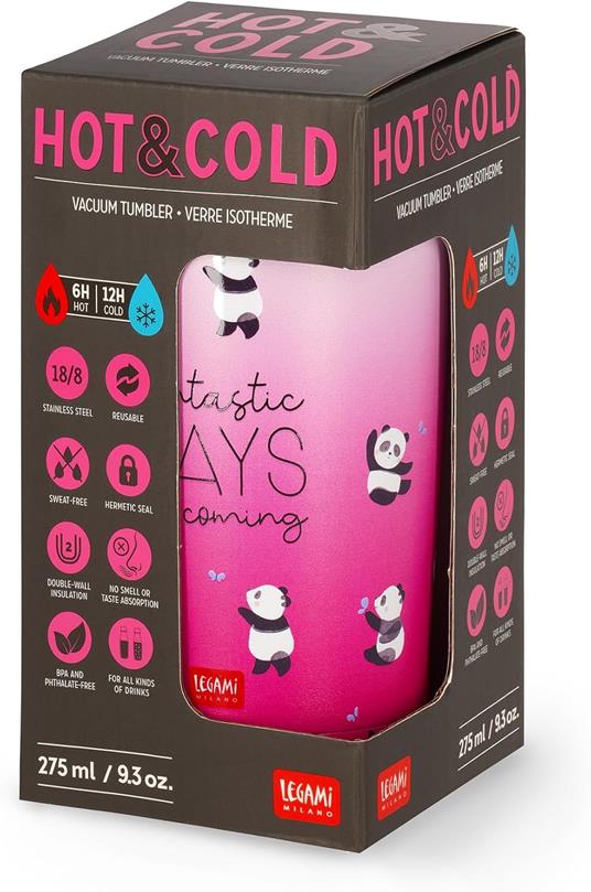 Bottiglia Sottovuoto - Caldo & Freddo - Tumbler - Panda - 4