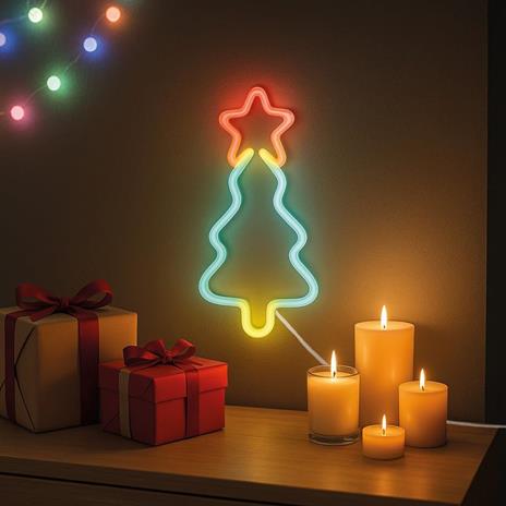 Insegna Luminosa LED Effetto Neon - Albero di Natale - Legami - 4