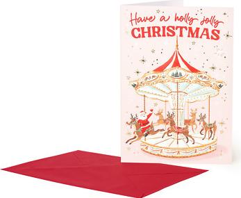 Biglietto di Auguri Grande - Giostra di Babbo Natale