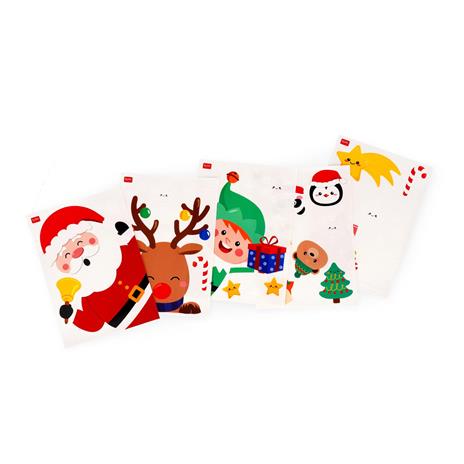 Set di 70 adesivi Natalizi elettrostatici per finestra Legami - 6