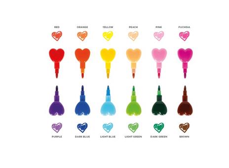 12 Pennarelli impilabili Legami – Dream in Colour - Heart - 2