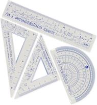 Legami - Set di Geometria, Set con Righello da 15 cm, Squadra 60° da 10 cm, Goniometro 180° per la Scuola