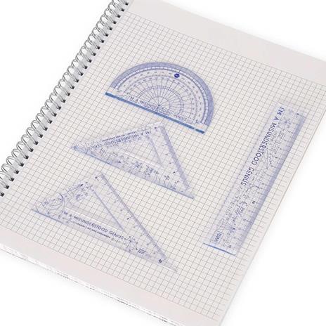 Legami - Set di Geometria, Set con Righello da 15 cm, Squadra 60° da 10 cm, Goniometro 180° per la Scuola - 2