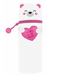 Cartoleria Astuccio Tombolino Legami Kawaii 2-In-1 Soft Silicone Pencil Case – Teddy Bear Legami