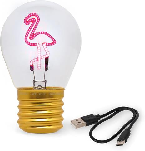 Bulb Fiction - Lightbulb-Shaped Table Lamp - Flamingo - 5