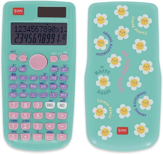 Legami - Calcolatrice Scientifica Count On Me, Tema Daisy, 3 Modalità, Base, Funzioni Scientifiche e Calcoli Statistici