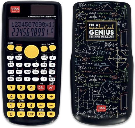 Legami - Calcolatrice Scientifica Count On Me, Tema Genius, 3 Modalità, Base, Funzioni Scientifiche e Calcoli Statistici