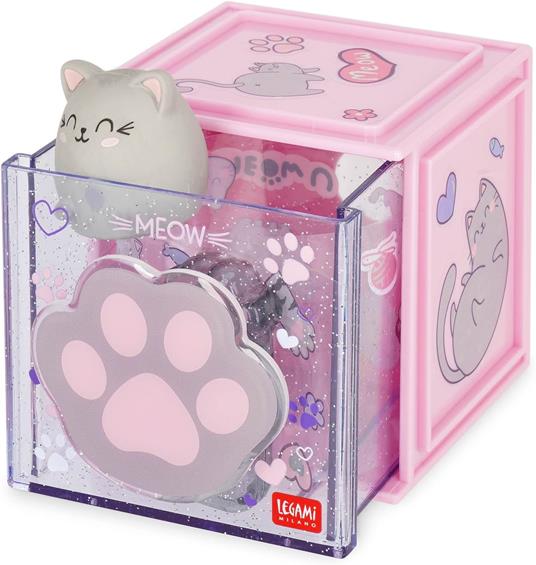 Box componibile organizzatore da scrivania per cancelleria Legami - Kitty - 3