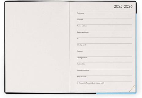 Agenda settimanale Legami 2025 -2026, 16 mesi - Small weekly Diary with block notes - Aura - 2