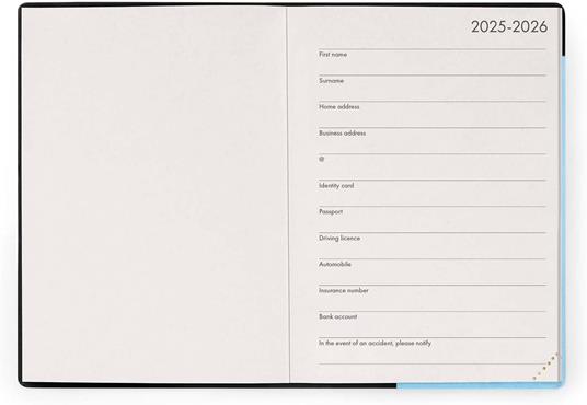 Agenda settimanale Legami 2025 -2026, 16 mesi - Small weekly Diary with block notes - Aura - 2