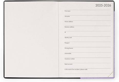 Agenda settimanale Legami 2025 -2026, 16 mesi - Small weekly Diary with block notes - Mystic lilac - 2