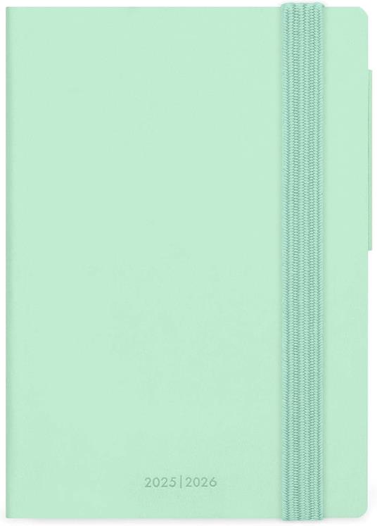 Agenda settimanale Legami 2025 -2026, 16 mesi - Small weekly Diary with block notes - Pastel mint