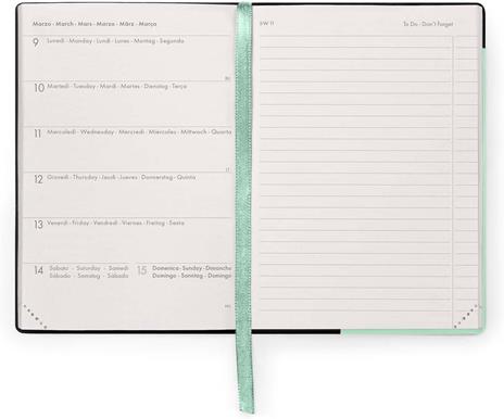 Agenda settimanale Legami 2025 -2026, 16 mesi - Small weekly Diary with block notes - Pastel mint - 3