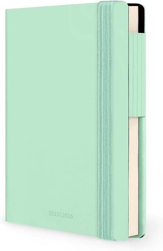 Agenda settimanale Legami 2025 -2026, 16 mesi - Small weekly Diary with block notes - Pastel mint - 4