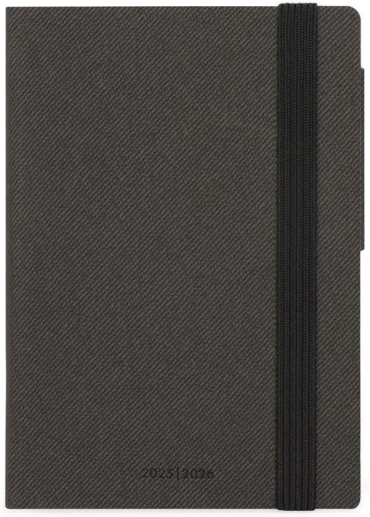 Agenda settimanale Legami 2025 -2026, 16 mesi - Small weekly Diary with block notes - Deep graphite