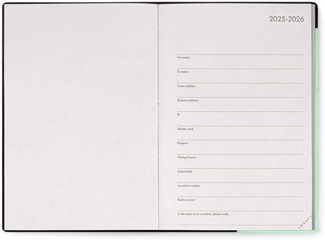 Agenda settimanale Legami 2025 -2026, 16 mesi - Medium weekly Diary - pastel mint - 2