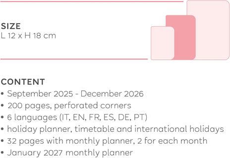 Agenda settimanale Legami 2025 -2026, 16 mesi - Medium weekly Diary - pastel mint - 6