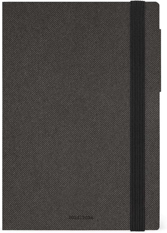 Agenda settimanale Legami 2025 -2026, 16 mesi - Medium weekly Diary - deep graphite