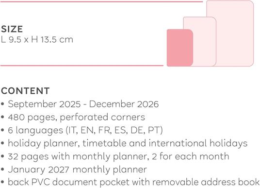 Agenda giornaliera Legami 2025 -2026, 16 mesi - Small photo Daily Diary - moth - 6