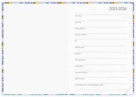 Agenda giornaliera Legami 2025 -2026, 16 mesi - Small photo Daily Diary - bee - 2