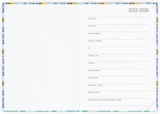 Agenda giornaliera Legami 2025 -2026, 16 mesi - Small photo Daily Diary - bee - 2