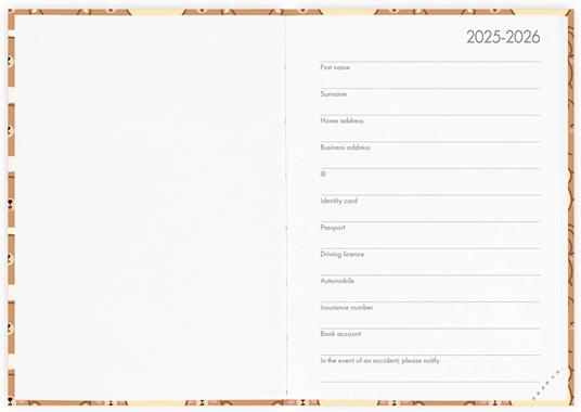 Agenda giornaliera Legami 2025 -2026, 16 mesi - Small photo Daily Diary - teddy bear - 2