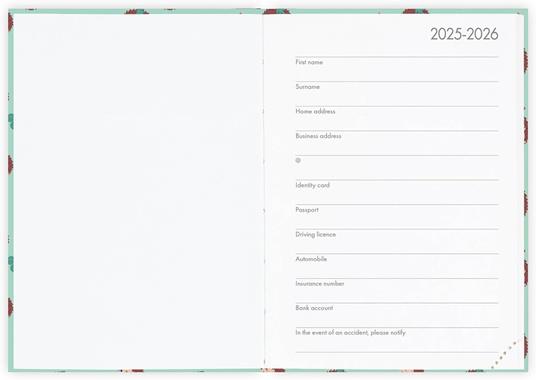 Agenda giornaliera Legami 2025 -2026, 16 mesi - Small photo Daily Diary - hedgehog - 2