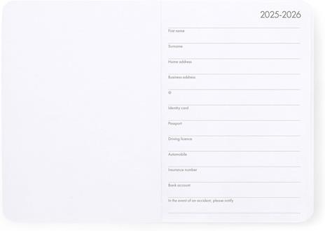 Agenda settimanale Legami 2025 -2026, 16 mesi - Small photo weekly Diary with block notes - moth - 2