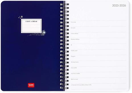 Legami - Agenda Settimanale Spiralata 2025-2026, Stars, 16 Mesi Large, Diario da Settembre 2025 a Dicembre 2026, 15 x 21 cm - 2